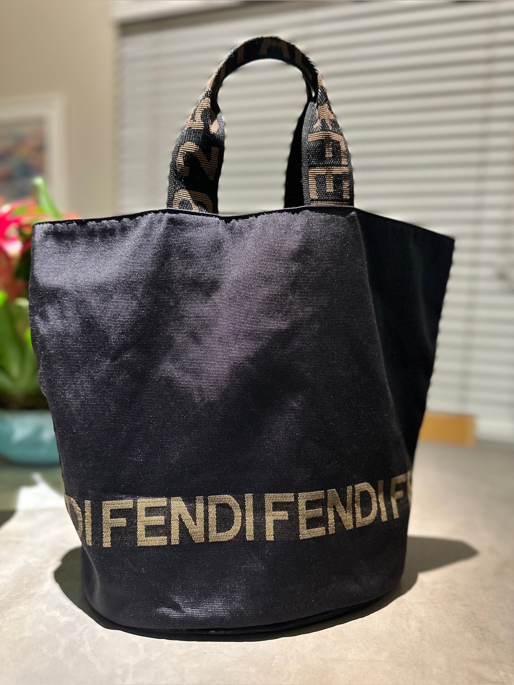 Fendi Black Canvas Tote